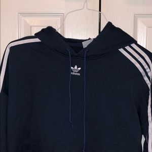 Cropped blue adidas hoodie